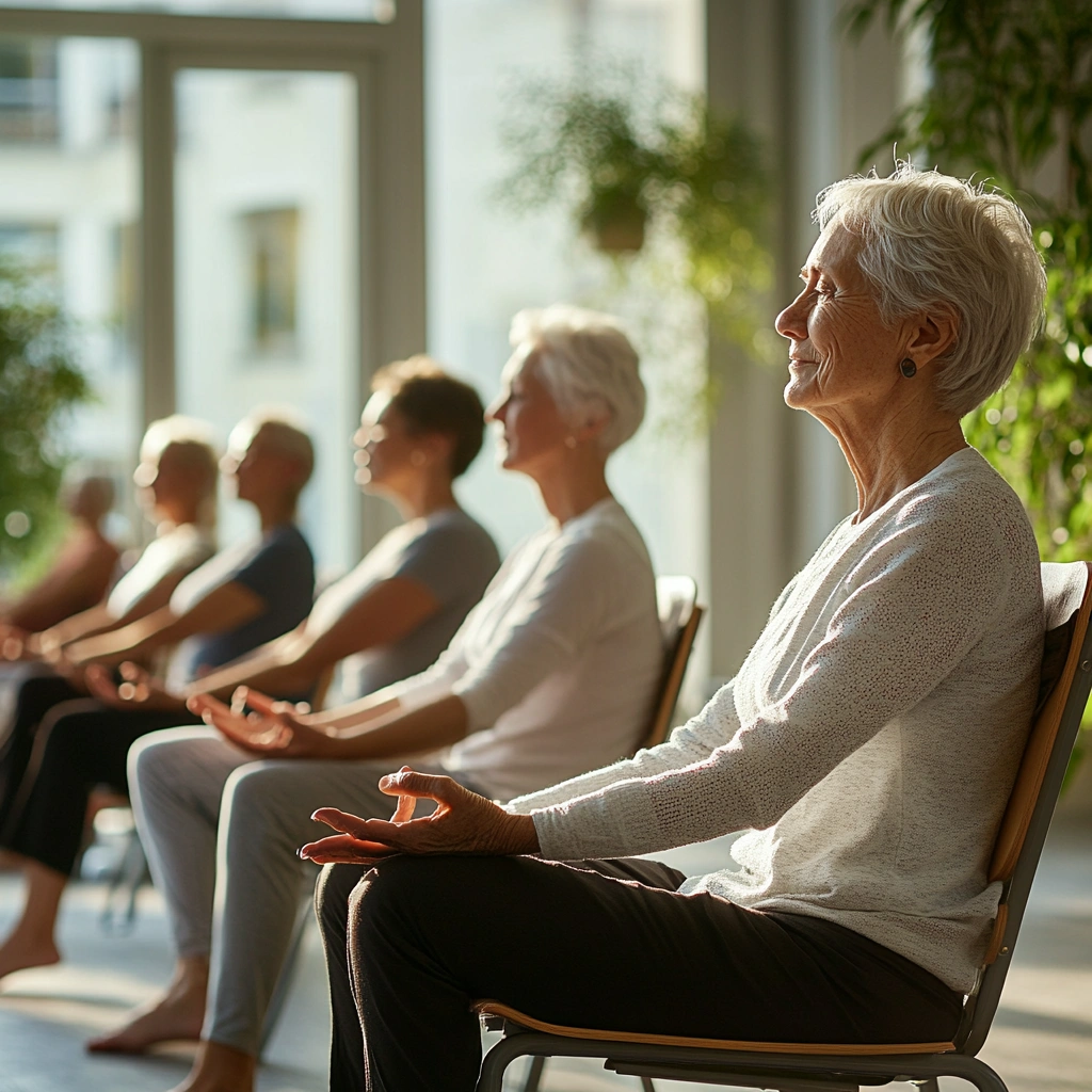 Йога на стільці для людей з обмеженою рухливістю